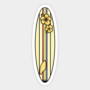 Gay Pride Flag Surfboard - Yellow Sticker